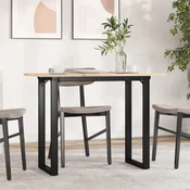 Blagovaonski stol O-oblika 100x50x75 cm od borovine i celik