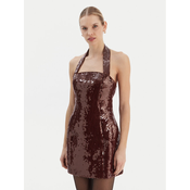 Bardot Cocktail obleka Nevelle 59857DB2 Bordo rdeča Slim Fit