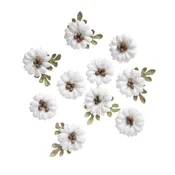 Papirnati cvetovi beli Shabby Chic - set 10 kosov