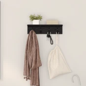 Vješalica za kapute na zidu Crni hrast 40 x 10,5 x 10,5 cm