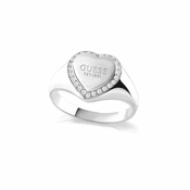 Guess Romantičen jekleni prstan Fine Heart JUBR01430JWRH (Obseg 52 mm)