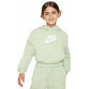 Djecji sportski pulover Nike Sportswear Club Fleece Crop Hoodie - honeydew/white