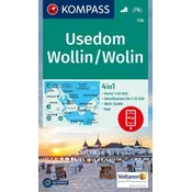 Usedom in Wolin. Vodoodporni turistični zemljevid 738.