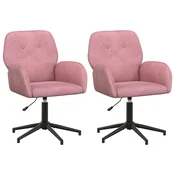 vidaXL vidaXL Vrteči pisarniški stoli 2 kos 54 x 55 x 90 cm Roza Žamet, (5000302331)