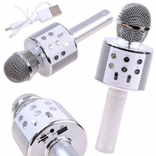 Karaoke mikrofon s zvučnikom sivi