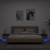 Vidaxl vidaXL Nočne omarice z LED lučkami, komplet 2 kosov, črne, 40x39x37 cm