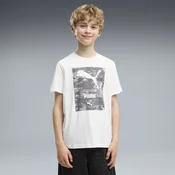 PUMA Sport Camo Graphic Tee Youth, Kids, White, 15-16Y