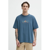 Pamucna majica Abercrombie & Fitch za muškarce, boja: tirkizna, s aplikacijom