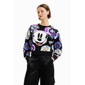 DESIGUAL Kratek pulover Mickey - Črna - M