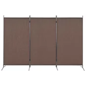 Sobna pregrada s 3 panela smeda 260 x 180 cm