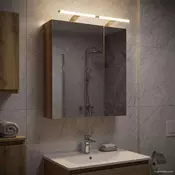 vidaXL Kopalniška ogledalna omara z LED lučmi Oreh 60 x 14,5 x 70 cm