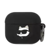 KARL LAGERFELD Etui Karl Lagerfeld Silicone Choupette Head 3D za AirPods 3 - črne