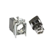 Schneider 2-pozicijsko stikalo, 22 mm gumb, črno, 1Z, nepovratno, XB4BD21