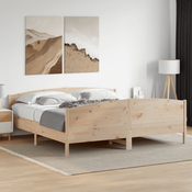 vidaXL Posteljni okvir z vzglavjem 180x200 cm borovina