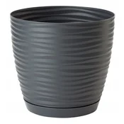 shumee Sahara Petit 19 antraciten cvetlični lonček s krožnikom FORM-PLASTIC