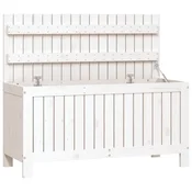 Vidaxl Vrtna škatla bela 108x42,5x54 cm trdna borovina