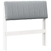 Vidaxl Tapecirano vzglavje Svetlo siva 80 cm Masivno borovo les
