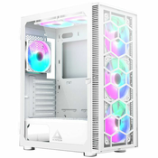 Ohišje MONTECH X3 Glass, s prozornim stranskim panelom, RGB osvetlitvijo, ATX, belo