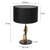 Steinhauer Namizna svetilka Animaux 7203ZW, kovina, platno, črna - Dnevna soba/jedilnica - črna, zlata