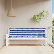 Jastuci za vrtnu klupu 2 kom plavo-bijeli prugasti 200x50x7 cm