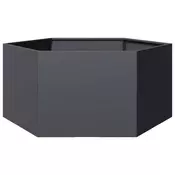 Vrtna sadilica antracit šesterokutna 104x90x45 cm celicna