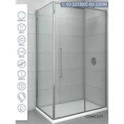 CONCEPT Tuš kabina Devon, Providno staklo 6mm, Srebrni ram, 100x90x200cm