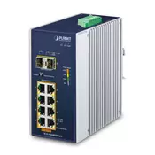 PLANET IP30 Ind 8-P 10/100/1000T Unmanaged Gigabit Ethernet (10/100/1000) Power over Ethernet (PoE) Blue, White