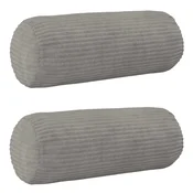 vidaXL Prevleka za blazino 2 pcs HEERLEN Svetlo siva O 15 x 40 cm