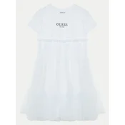 Guess Elegantna obleka J5RK18 K6YW0 Bela Regular Fit
