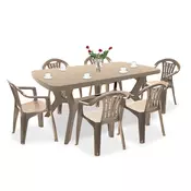Set vrtnega pohištva Balorca 6+1 v barvi cappuccino