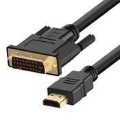 LINQ LinQ, HDMI moški na DVI moški Full HD 1080p video kabel 1,5 m, Črna, (5000191877)
