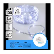 Aigostar - LED spoljašnji božicni lanac 100xLED/8 funkcija 3xAA 10,3m IP44 hladno-bela