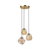 Luster na sajli CRISTAL 3xE14/15W/230V mesing/dimljeno bež