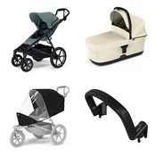 Mestni voziček Thule Urban Glide 4-wheel Mid blue + Bassinet Soft beige SET 4in1