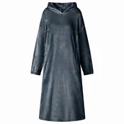 vidaXL Odeja s kapuco Temno modra m Flanel