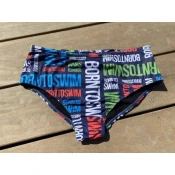Mens swimsuit borntoswim logo brief navy 3xl - uk42