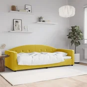 shumee vidaXL Kavč z ležiščem rumen 90x200 cm oblazinjen z žametom
