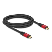 Delock USB 2.0 kabel, USB Type-C muški na muški, PD 3.0, 100 W, E-Marker, 2 m, crveni metal