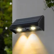 Lumisky LED-sončna stenska svetilka Kyla, črna, širina 11 cm, komplet 4 kosov - Sodobni - črna, bela - Plastika