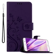 Cadorabo CADORABO Huawei P8 LITE 2015 v klasična temno modra - ovitek v cvetličnem dizajnu z magnetnim zapiranjem, stoječo funkcijo in režami za kartice, (20562735)