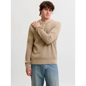 JACK & JONES Pulover JJPANNEL svetlo rjava