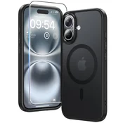 Infostyle TAURI magnetni ovitek + zaščitno steklo za iPhone 16 Plus – mat črna