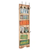 Vidaxl Stenski obešalnik s 6 kljukicami 120x40 cm