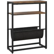 Homestar Stranska miza s 3 policami in V-obliki držala za revije 43x18x56 cm rjava