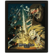 Pyramid International Pyramid International Attack on Titan plakat (sezona 4 oblikovanje) Lentikularna 3D stenska umetnost in plakati v črni sliki okvir 25cm x 20cm x 1,5cm, (20837590)