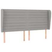 Vidaxl Vzglavje z ušesi svetlo sivo 183x23x118/128 cm blago