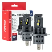 Avtomobilske LED žarnice AMiO F25 Silver Full Canbus H4/H19 58W
