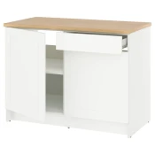 KNOXHULT Podni element s vratima i ladicom, bijela okvir, 120 cm