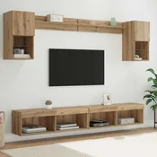 TV zidne jedinice s LED-om Zidne 6 pcs Umjetnicki hrast