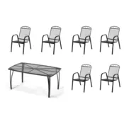 eoshop Kovinski vrtni set Eoshop 62: miza + 6 stolov za zlaganje